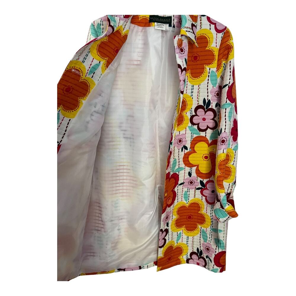 NWT Y2K Harvé Benard Floral Raincoat Size 14 – Retro Mod Flower Print vintage - Picture 16 of 16